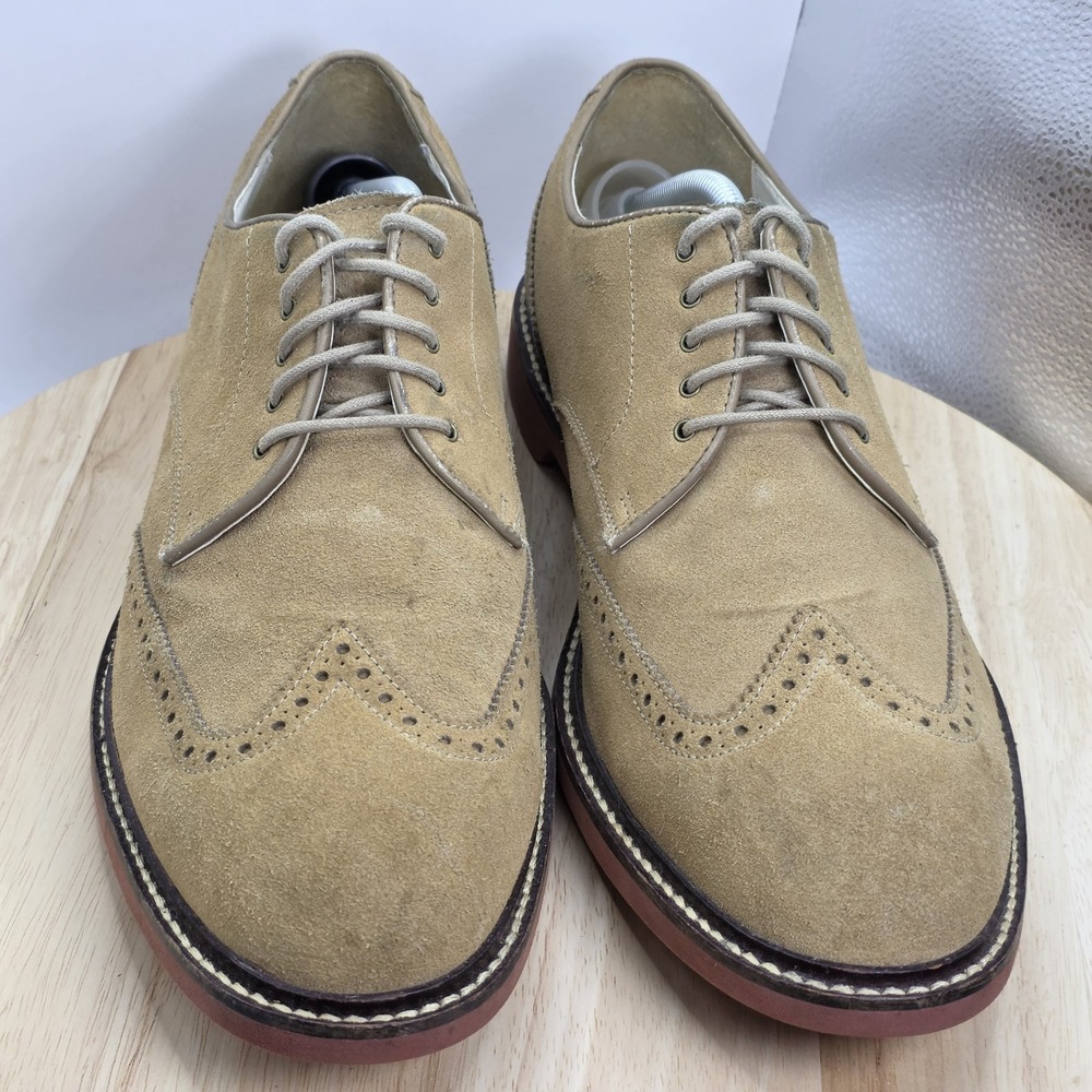 Men's Size 12 M - Cole Haan Beige Tan Wingtip Derby Franklin Shoes Oxford C11430 - Picture 4 of 9